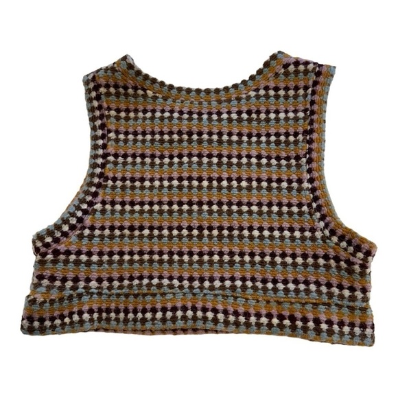 Zara Retro Cropped Sweater Vest - Size 13-14 - Picture 3 of 9